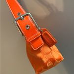 Coach Rare East West Signature Shoulder Baguette Bag With Coin Purse in Orange Photo 8