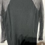 Derek Heart PLUS (3X) BLACK SWEATER DRESS WITH SEE THROUGH NETTING TO SLEEVES Photo 4
