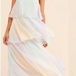 Free People OPT Elena Pastel Tiered Maxi Dress Blue Photo 1