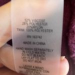 Plum Purple Sweater with Pleated Bishop Sleeves Ruffle Mock Neck Size Medium Purple Photo 6