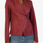 Kut From The Kloth  Jacket Womens Small Red‎ Carina Faux Suede Moto Jacket Photo 0