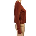 Jason Scott Red Sand Cropped Long Sleeve Sweatshirt Crew Neck Peru Womens XS Orange Photo 2