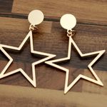 Gold Star Drop Boho Earrings Photo 0