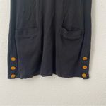 Ralph Lauren Lauren Black V-Neck Sleeveless Shift Mini Dress with Gold Buttons Photo 4