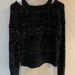 Mudd Black and White  Sweater with Cutouts Photo 1