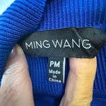 Ming Wang Sleeveless Top Bright Blue High Collar Women’s Size PM Petite Medium Photo 6