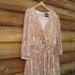 Mac Duggal 5509 SEQUINED WRAP OVER 3/4 SLEEVE GOWN Photo 8