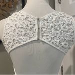 Lulus  Romantic Tale White Lace Skater Dress Size Small With Open Key Hole Back Photo 13