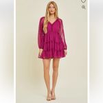 BaeVely Vibrant Magenta Long Sleeve Dress Size L Pink Size L Photo 11