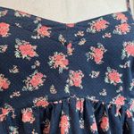 Mudd Y2K Spaghetti Strap Blue Floral Top Smocked Babydoll Size L Photo 3