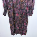MKT Studio Ronnie Leafy Print Button Front Midi Shirt Dress FR Size 38 US Size 6 Black Photo 2