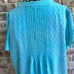 Soft Surroundings  Offshore Top  PM Petite Medium Aquamarine Hidden butto… Photo 6