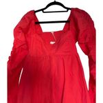 Free People Lindsay Babydoll Dress in Bella Rosa Red Size L New w/ Tag MSRP $138 Photo 13