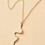 Elegant faux Gold Snake Pendant Necklace Photo 1