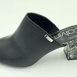 Calvin Klein Black and White Snake Print Mule Open Toe Heels Size 10 Photo 6