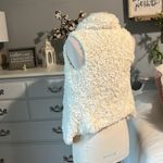 Me Jane  Cream Off White Sherpa Wrap Stole Faux Fur Vest Plush Womens XS Shrug Photo 9