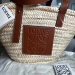Loewe  x Paula’s Ibiza Basket Small Bag in Palm Leaf with Leather Handles in Tan Photo 3