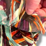 The Limited  100% Silk Halter Teal Orange Brown Yellow Geometric Design Size S Photo 5