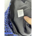 Devlin  Women's Dress Laser Cut Sleeveless Size Medium A Line Blue Black Lined Photo 3