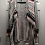 Say What? Say What Women's Size XL Gray Striped Open Front Knit Cardigan Sweater Photo 0