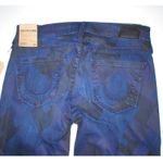 True Religion New Womens 29 Brand Jeans NWT Casey Skinny Blue Dark Houndstooth Photo 1