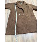 Carole Wren Teddy Coat Brown Sherpa Long Coat Women's XL Double Breasted Photo 5