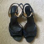 Loewe Authentic wrap ankle woven kitten heel sandals black leather Photo 1