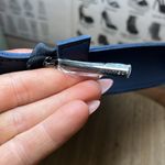 United Airlines Polaris Business Class Amenity Travel Bag‎ Leather Suede Blue Photo 3