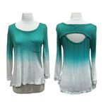 Z by Zobha Teal Ombre Lightweight Long Sleeve Top Size Small Green Photo 10