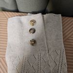 American Eagle Knit Tall Boot Socks Cream Button Detailing One Size Neutral Photo 1