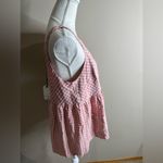 NWT cotton bleu pink plaid empire waist sleeveless top size large Photo 6