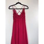 Free People Womens Slip Dress Red Adella Maxi Crochet Lace V Neck Flowy Small Photo 4