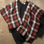 Woolrich  Red/Black/Grey Gingham Plaid Poncho One Size Reversible Womens Shawl Photo 0