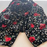 Nasty Gal Black Floral Tie Front Crop Blouse Photo 4