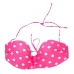 OP Vintage Y2k Retro pink Polka Dot Halter Bikini Top Foam Cups XL 15/17 Pinup Photo 0