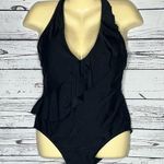 Kona Sol  NWT Size L Black Ruffle High Coverage One Piece Bathing Suit Swimsuit Photo 0