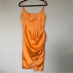 House Of CB ‘Bianca’ Tangerine Satin Pleated Corset Midi Dress NWOT size XL Photo 3
