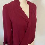 Forever 21 Long Sleeve Top Faux Wrap Collared Blouse Shirt Size M Photo 1