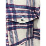 Joie ‎ Blue Red Plaid Shacket Shirt Jacket Snap Button Down Size Medium New Photo 4