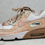 Nike  Air Max 90 Print Sneakers Women 6.5 White Bronze Leather Lace Up Running Photo 0