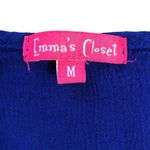emma's closet Emma’s Closet Royal Blue Boho Cold Shoulder Embroidered Blouse Photo 3