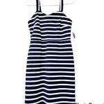 Old Navy  size small bodycon dress blue white striped sweetheart neckline new NWT Photo 0