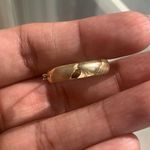 10k Gold Thick Textured Hoops Photo 4