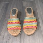 Eric Javits Colorful Braided Cork Summer Open Toe Wedge Sandals 6.5 Photo 1