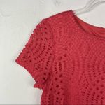 Chico's Chico’s Bright Red Orange Crochet Layered Short Sleeve Sheath Dress XS Photo 1