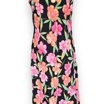 Vintage 90s Maxi Dress Black Pink Dark Floral Print Sleeveless Scoopneck Grunge Size 6 Photo 0
