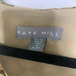 Kate Hill  Silk Brown Cream Tan Sleeveless Blouse Sz 8 Photo 7