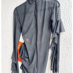 $600 NWT Milla Sheer Lace Long Sleeve Turtleneck Ruffle Trim Maxi Dress Black XS Photo 9