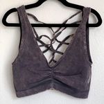 Free People NEW Criss Cross Bandeau Bralette in Stone Gray Photo 0