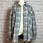 Dazy Blue Plaid Shacket Button Front Long Sleeve 100% Polyester Women's XL Photo 4